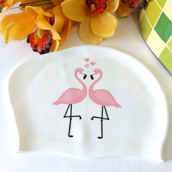 Women's Pink Flamingo Swimming Cap SIZE OS NWOT - Picture 1 of 4